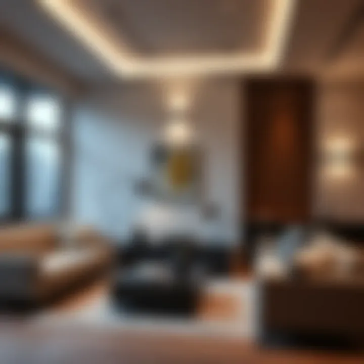 Contemporary Living Room with Wall Lights Contemporary living room with stylish wall lights