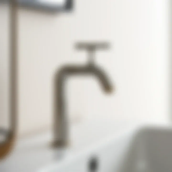 Close-up of the Eca three-way faucet demonstrating functionality