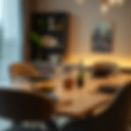 Elegant dining table setting with modern tableware