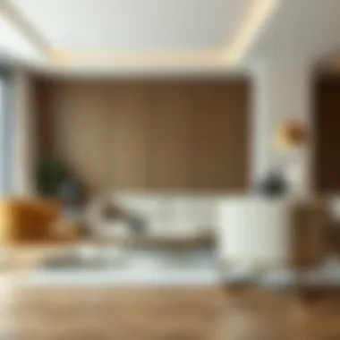 Elegant arrangement of furniture showcasing stainless steel legs