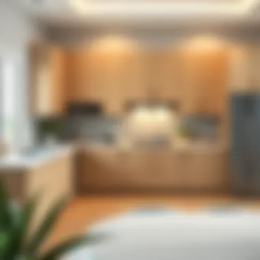 Elegant kitchen layout showcasing ready-made cabinets