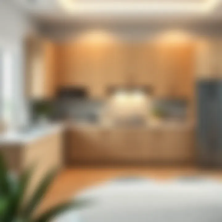 Elegant kitchen layout showcasing ready-made cabinets