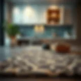 Elegant kitchen mat enhancing decor