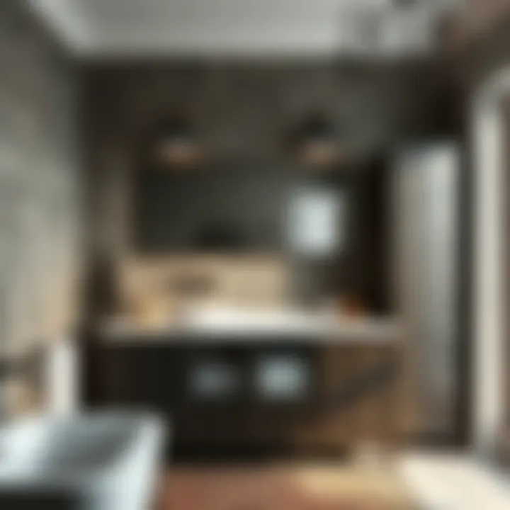 Elegant metal cabinet enhancing bathroom decor