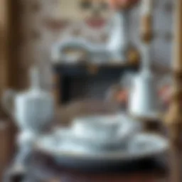 Elegant porcelain set displayed on a dining table