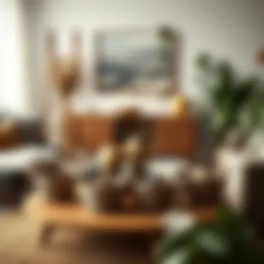 Create a Cozy Atmosphere with an Elegant Six-Basket Coffee Table Elegant six-basket coffee table in a cozy living environment