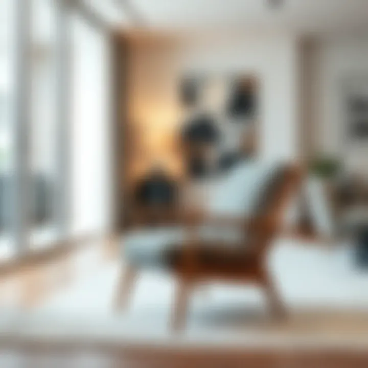 Elegant wooden chair in a modern living room