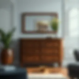 Elegant wooden dresser with eight drawers