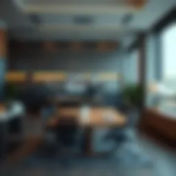 Modern office furniture in a sleek workspace