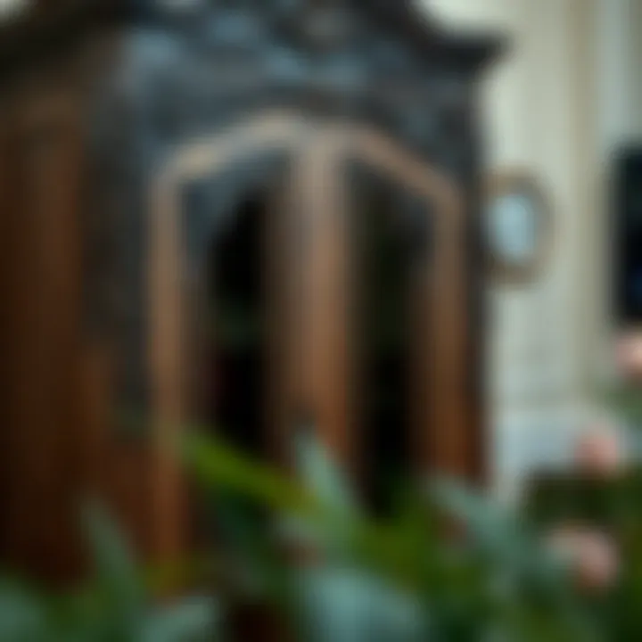 Antique wardrobe with intricate carvings and vintage charm