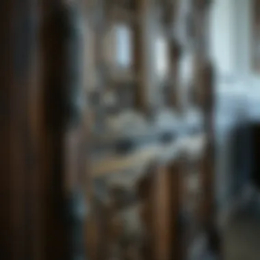 Detailed view of an ornate antique cabinet highlighting craftsmanship