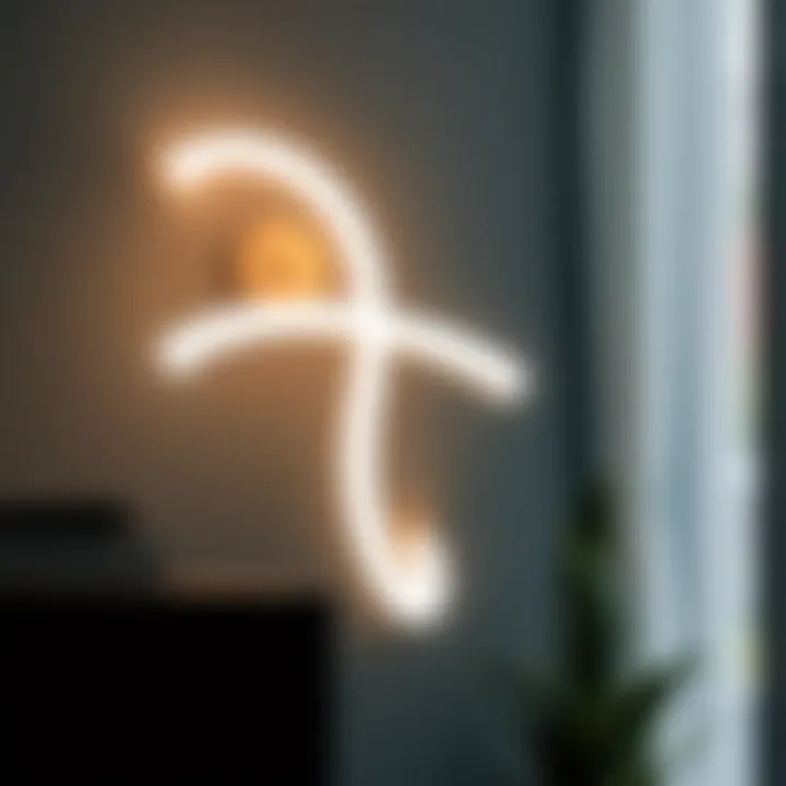 Contemporary design of flexible wall lamp with unique shapes