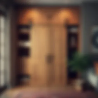 Rustic wooden closet showcasing natural textures and finishes