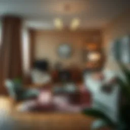 Vintage living room showcasing mid-century furniture