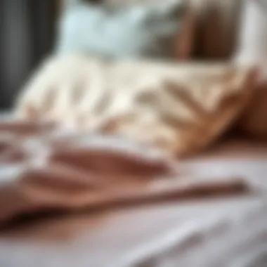 Close-up of different fabric types for fitted sheets