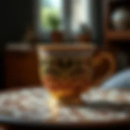 Elegant filtered coffee cup design showcasing intricate patterns.