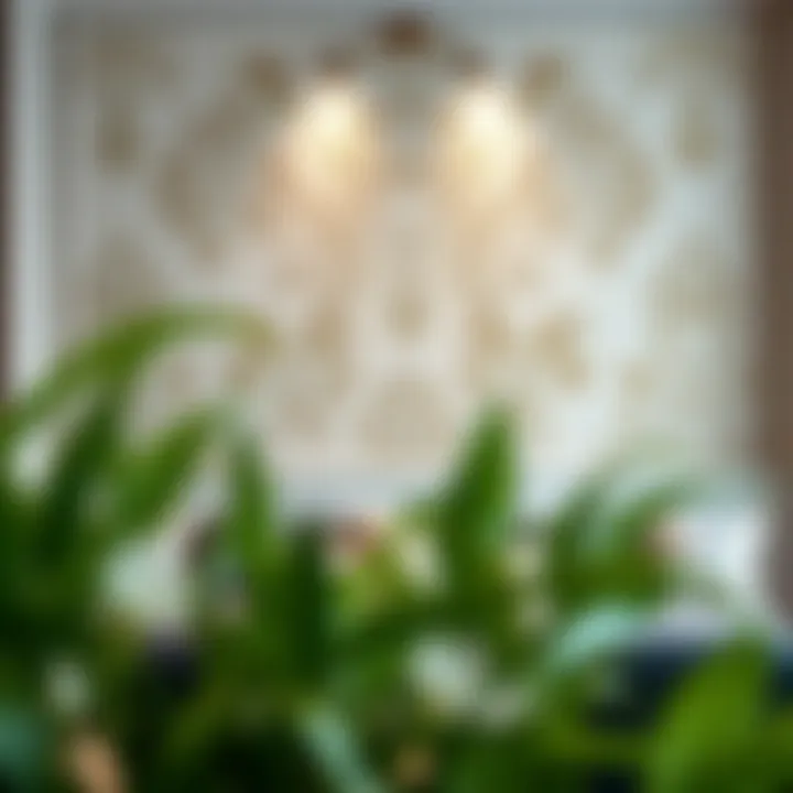 Elegant floral pattern on a modern wall