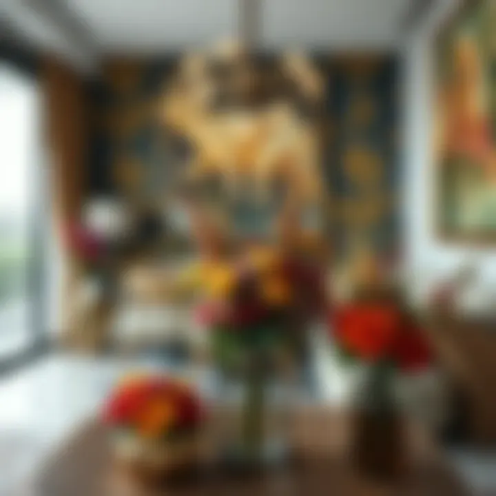 Vibrant floral arrangements in a living space
