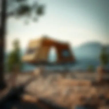 Durable folding camp bed on rough terrain