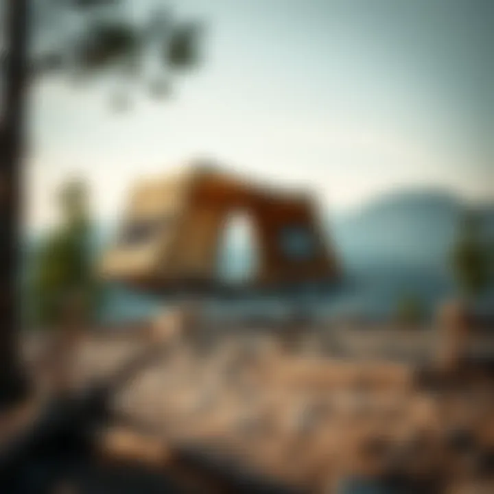 Durable folding camp bed on rough terrain