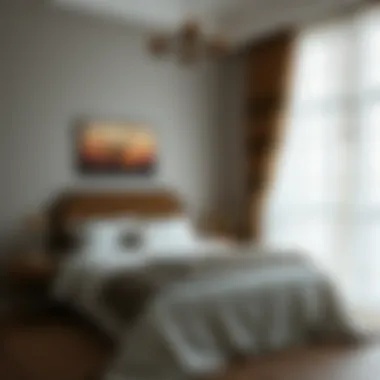 Cozy bedroom adorned with decorative curtains