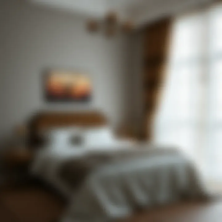 Cozy bedroom adorned with decorative curtains