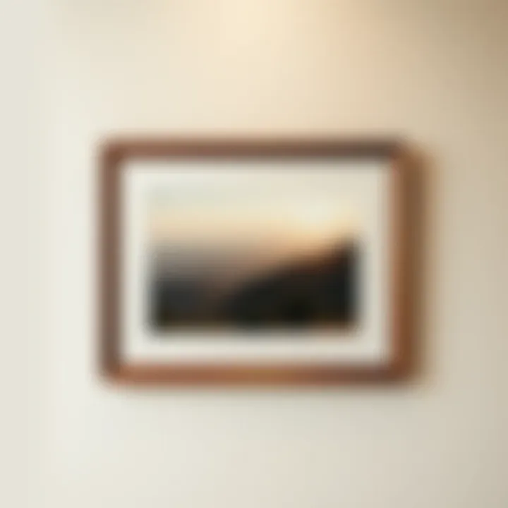 Final display of a framed photograph on a wall