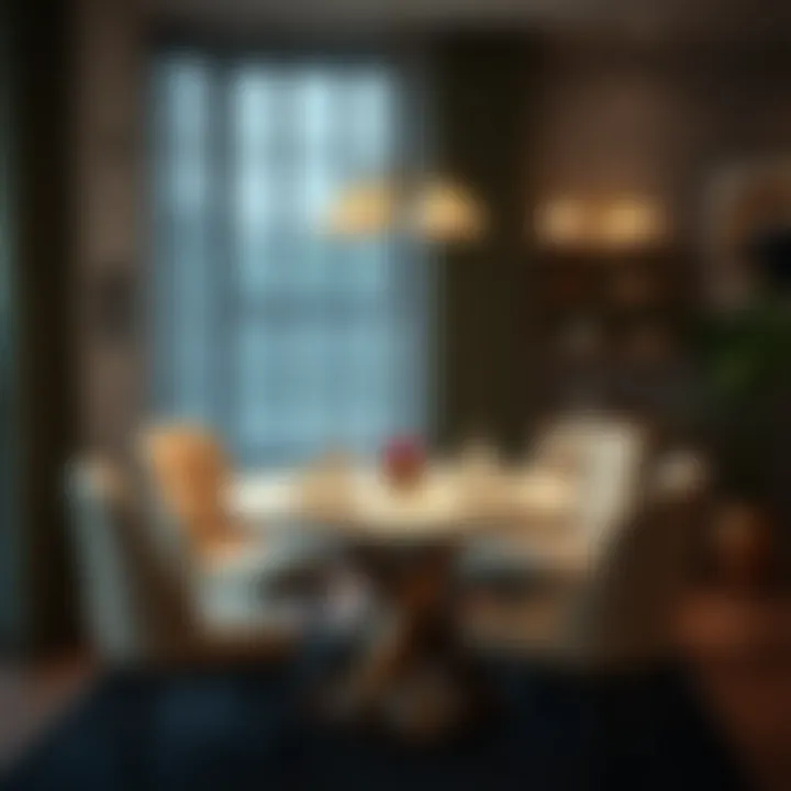 Elegant dining setting with a four-person table