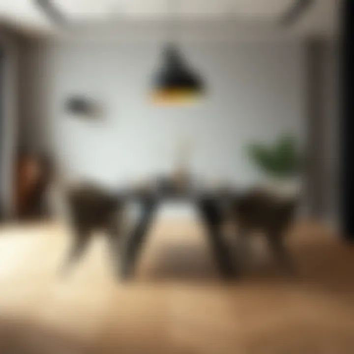 Stylish interior featuring a four-person dining table