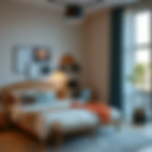 Elegant design of a multifunctional bedroom workspace