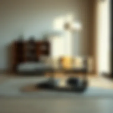 Functional glass coffee table enhancing the aesthetics of the space