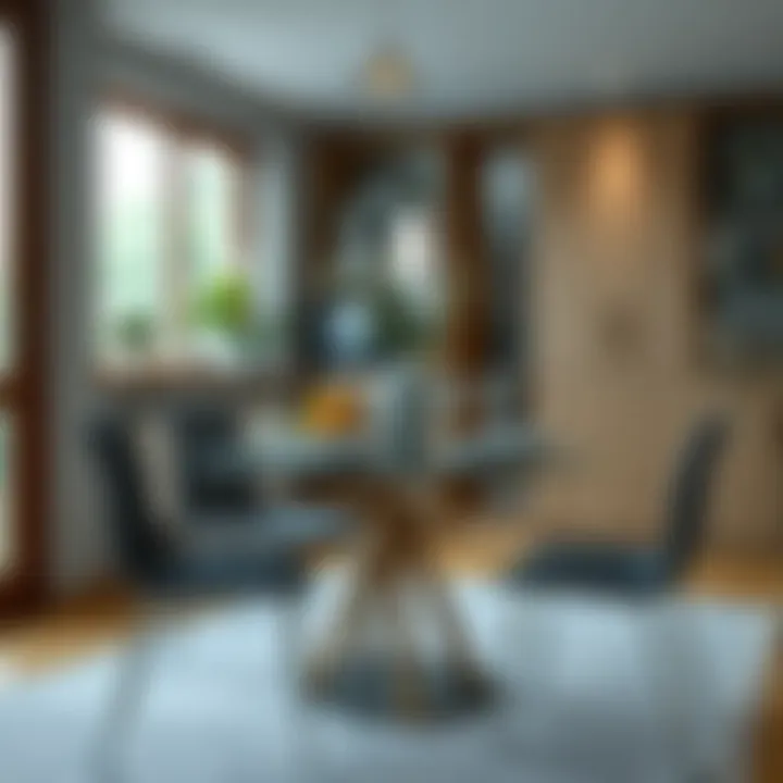 Functional glass table set placed in a cozy dining area