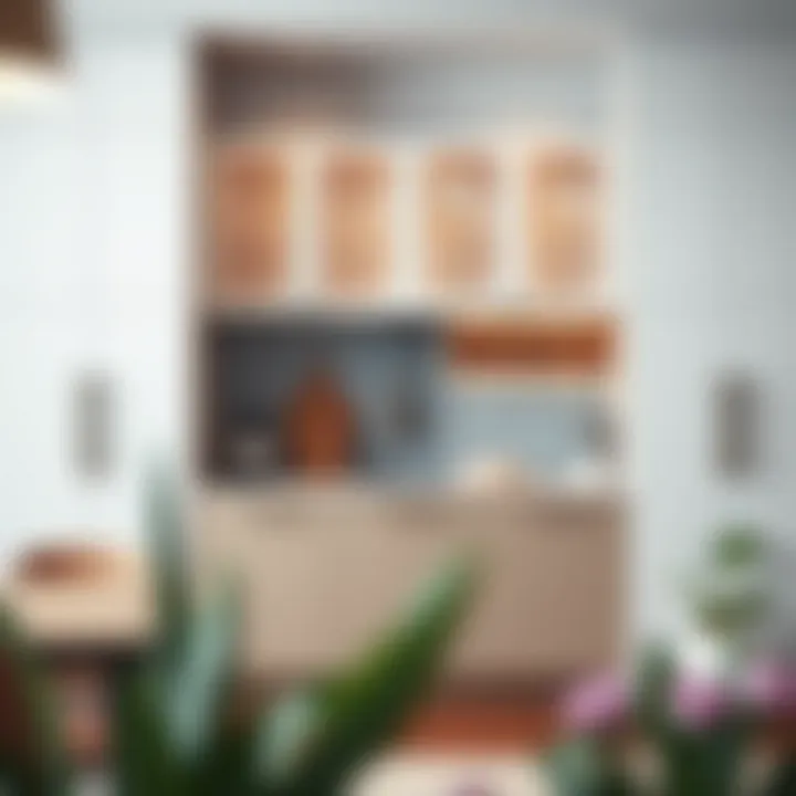 Functional layout of a double-sided kitchen cabinet maximizing space