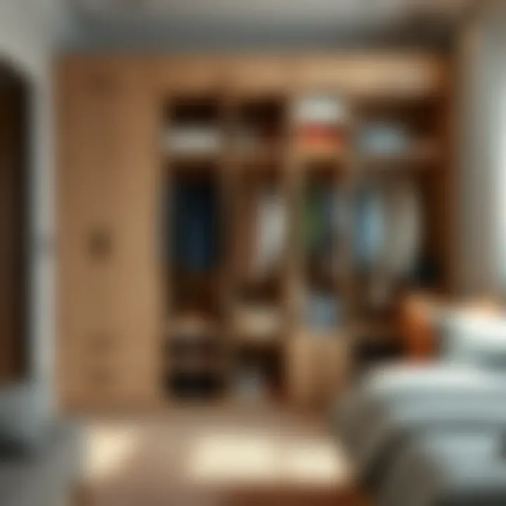 Functional wardrobe layout maximizing storage space