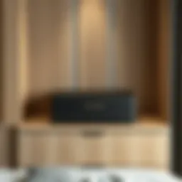 Elegant storage box on top of a wardrobe showcasing a minimalist design