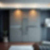 Sleek modern wardrobe design with glass doors