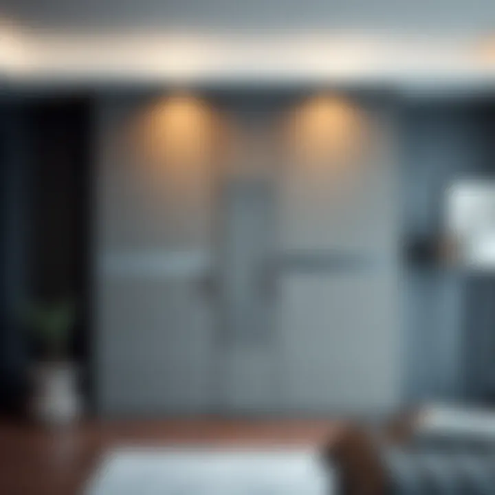 Sleek modern wardrobe design with glass doors