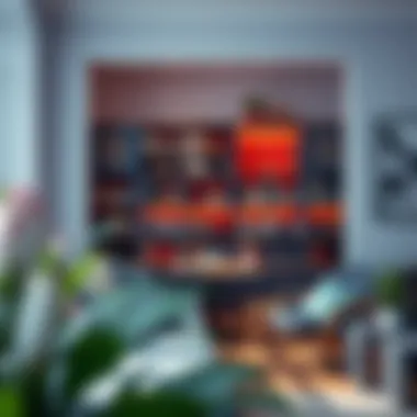 A cozy reading nook with vibrant bookshelf arrangement for teenagers