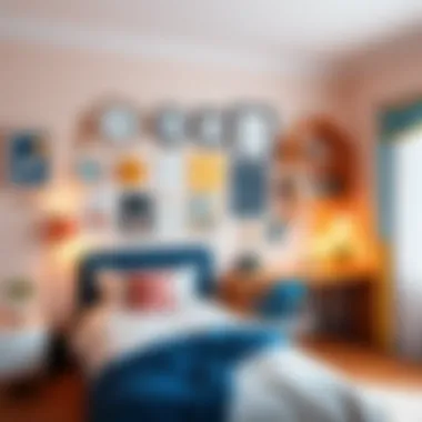 Creative wall decor in a teen room showcasing personal style