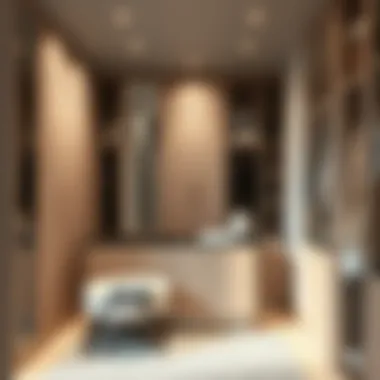 Elegant Dressing Room Design Elegant dressing room design with integrated storage solutions