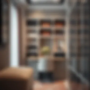 Elegant dressing room with organized shelves