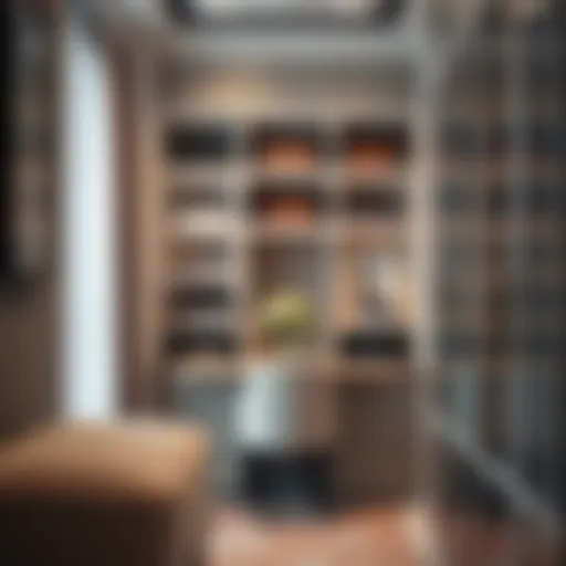 Elegant dressing room with organized shelves