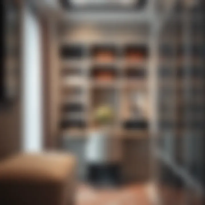 Elegant dressing room with organized shelves