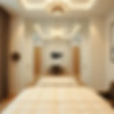 Functional layout of a dressing room with mirrors