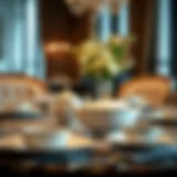 Elegant Grande porcelain dinnerware set on a dining table