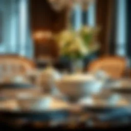 Elegant Grande porcelain dinnerware set on a dining table