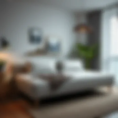 Gray Sofa Bed in Modern Interior Gray sofa bed complementing contemporary interior decor