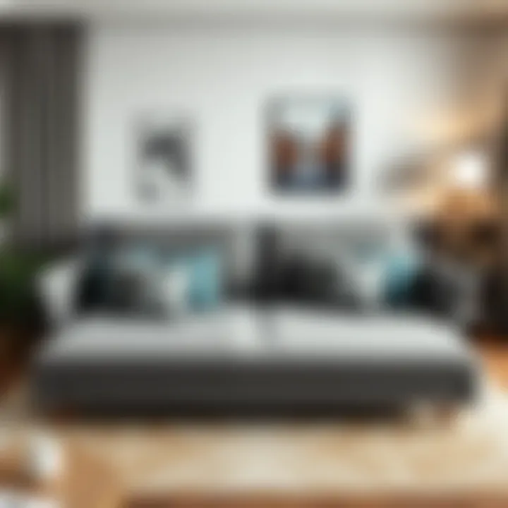 Functional Gray Sofa Bed for Guests Versatile gray pull-out sofa for guest accommodation