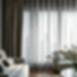 Elegant gray sheer curtain enhancing modern interior decor