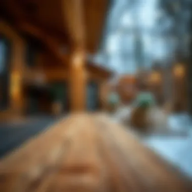 Close-up of high-quality wood used in winter garden construction.